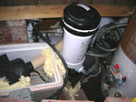 flat plate heat exchanger behind filter, air blower insulated inside a cooler