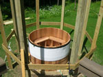 Custom wood tub in gazebo